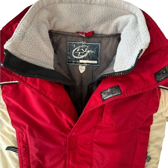 VTG 90’s Weather Tamer Snow Ski Coat Red  Cream Black Toddler Kids Size 3T EUC - Picture 4 of 11